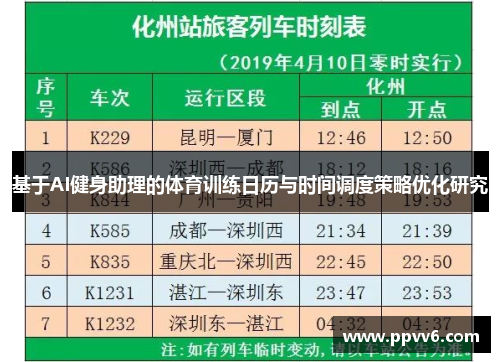 基于AI健身助理的体育训练日历与时间调度策略优化研究